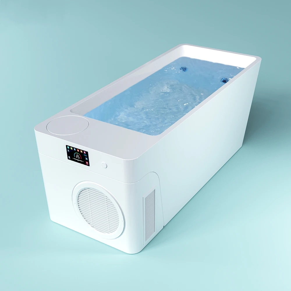 Wifi App Control Cold Plunge All in One Acrylic Ice Bath Tub Cold Plunge Pool With 1HP Chiller Filter and Insulated Cover