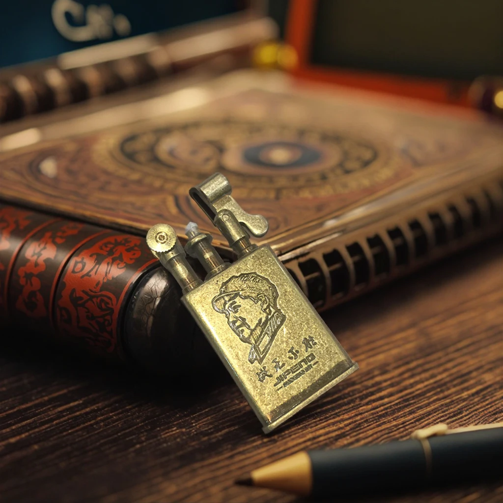 JF-006 Jifeng Vintage Brass Flint Lighter - Durable, Refillable