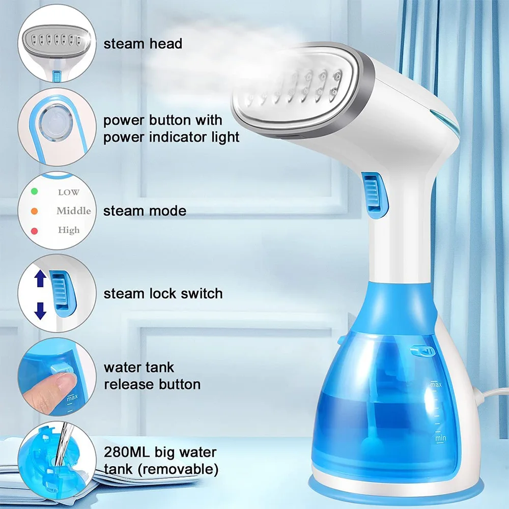 Handheld Garment Steamer Steamer Iron For Clothes 1500w Mini Portable ...