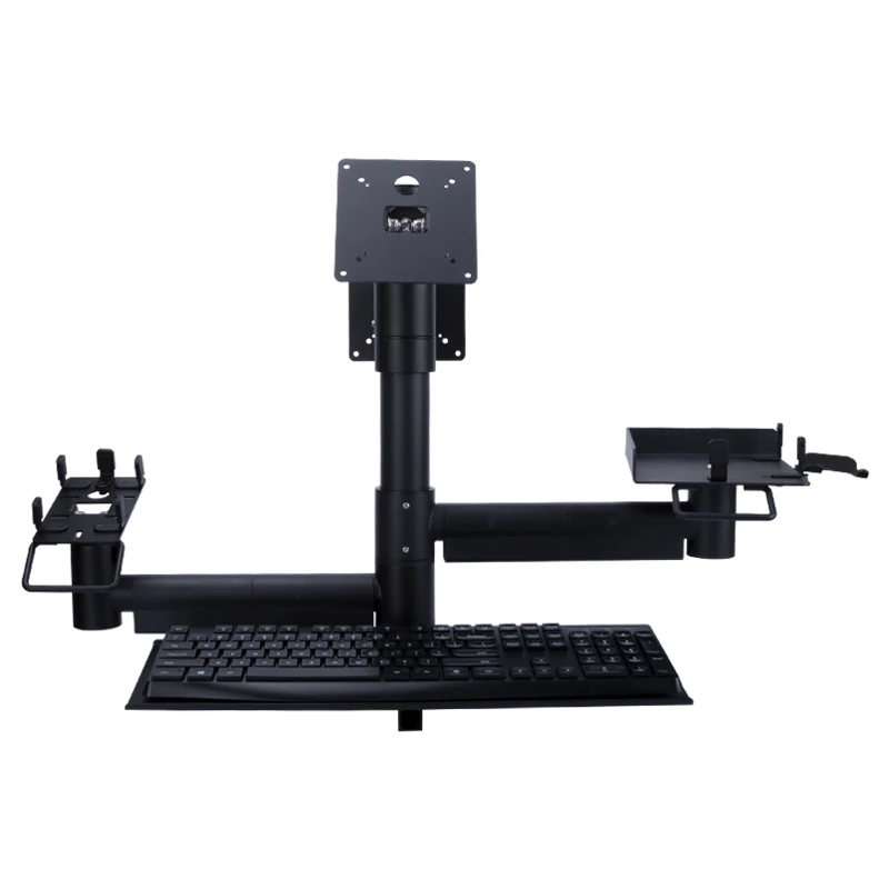 Universal Adjustable POS Terminal Holder for Retail Swivel Pos Pole Mount Holder with Keyboard Tray