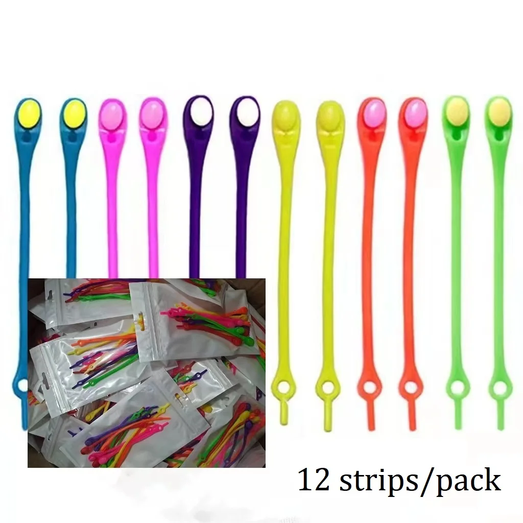 Colorful Lazy Elastic Silicone No Tie Shoelaces For Kids Rubber