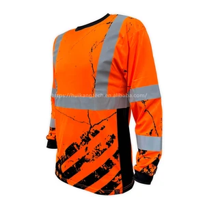 360 American Grit ANSI Class 3 T-shirt UPF 40 UV Protection Hi Vis Workwear Breathable Hi-Viz Reflective Safety Long Sleeve Tee
