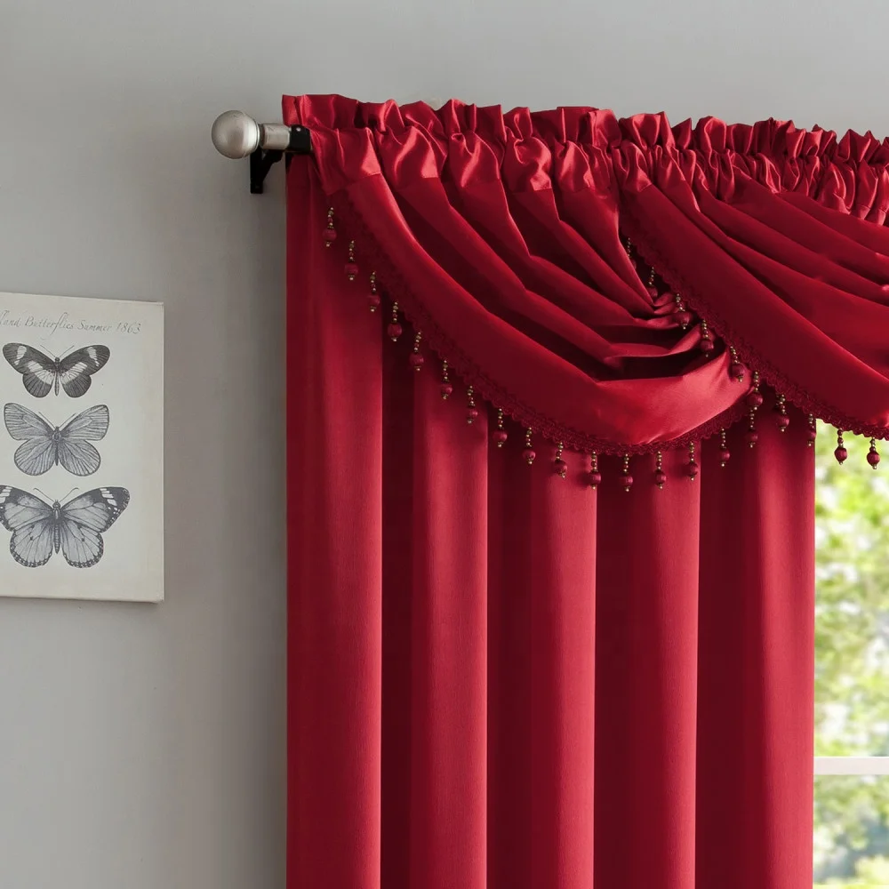 New design simple smoothly red curtain valance designs luxury window curtains for the living room ready made