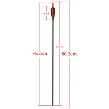 ZSHJG 10pcs Flèches de Carbone de Tir à l'arc 30 Pouces Flu-Flu Flèches 400 Spine Flèches de Grippe Grippe avec 4 Vraies Plumes pour la Chasse au Petit Gibier