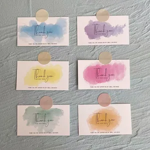 Wholesale Custom Mini Postcards Full Color Business Thank You Cards with Gold Foil Logo Cardboard Greeting Cards Low MOQ