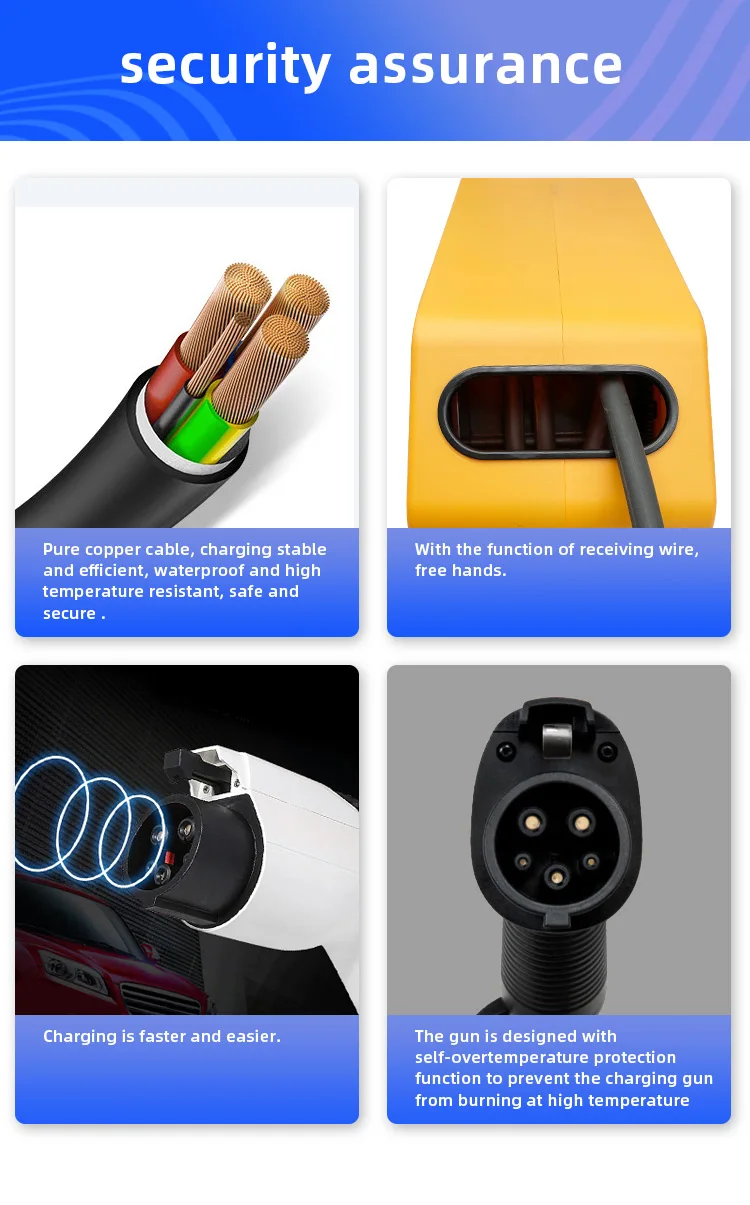 1 Phase Type 1 Retractable Charging Cable 16a To 32a Wallbox Car