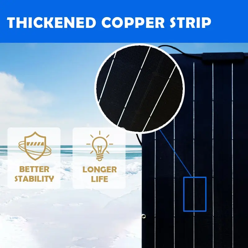 Photovoltaic Full Black Flexible Sticker Solar Panel Frameless Solar ...