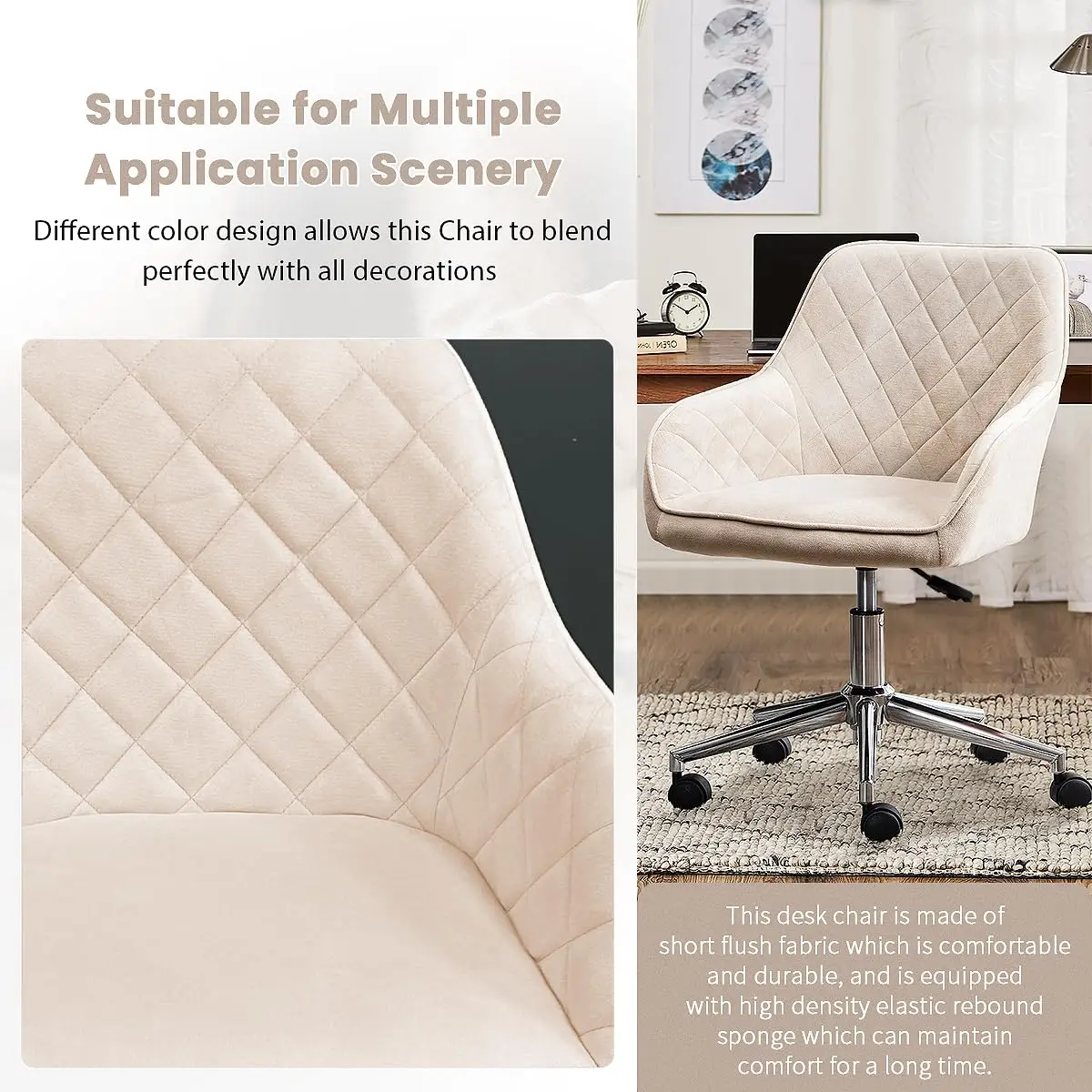 Modern Home Office Desk Chair - 360 Degree Swivel Task Chair