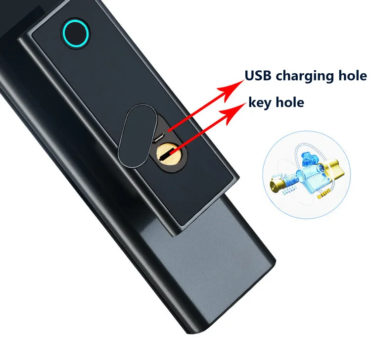 USmart Go wifi control front wooden door biometric electronic smart fingerprint lock with camera