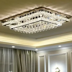 Crystal Modern Luxury Fancy Clear Lustre LED Bedroom Living Room Crystal Ceiling Light