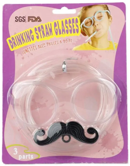 Moustache Drinking Straw Glasses