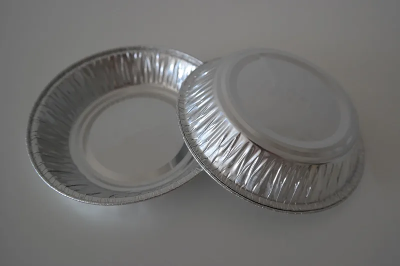 product tia yb02 bakery pastry ruffled edge egg tart foil cup textured circular tart mold oven safe foil tart liner-2