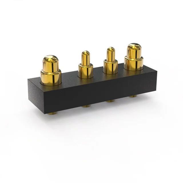 Custom OEM Right Angle Female and Male Brass Waterproof Pcb Battery Magnet Magnetic Cable Spring Probe Pogo 4 6 Pin Connector