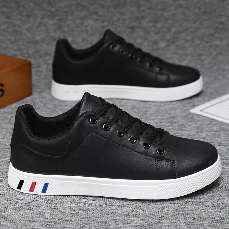 Men's oversized new leather casual shoes sports oversized board shoes low cut