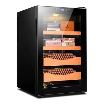 CIGARLOONG Hot Selling Cedar Wood Frame Intelligent Control Temperature Modern Large Digital Cigar Humidor Cabinet Display