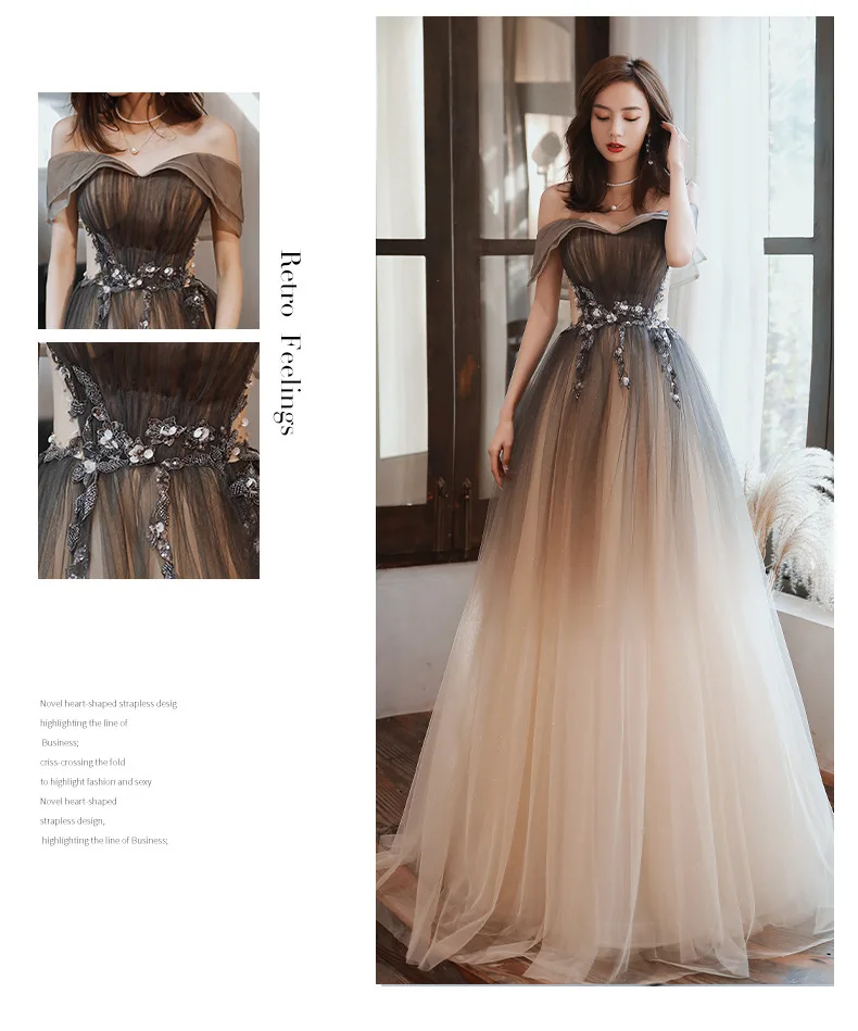 French Evening Dress Female 2022 New Summer Strapless Meeting Dress
