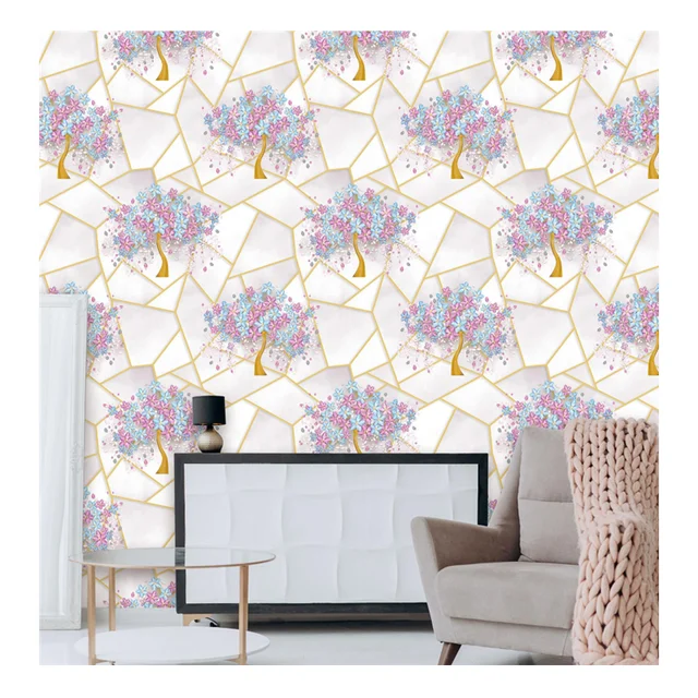 Best Selling Luxury Wallpaper 3d Forest Wall Mica Hotel Flower Leaf Wallpaper Eco Friendly Wallpaper