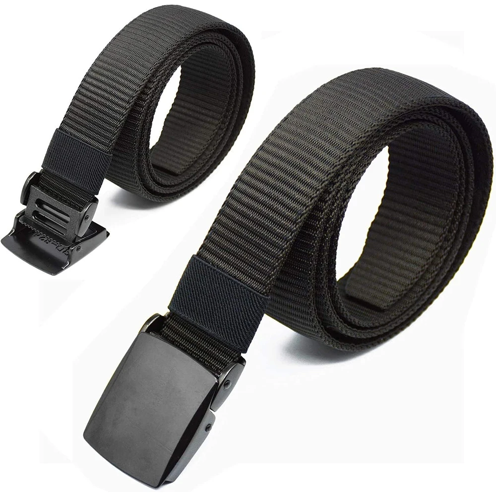 Travel Men High-quality Durable Nylon Tactical Belts with Zinc Alloy Buckle Security Money Belt with Hidden Money Pocket