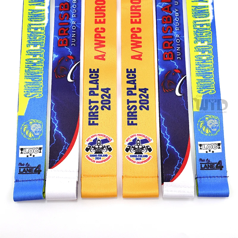 product factory direct polyester lanyard hook colorful custom logo sports race id card badge holder personalized promotional lanyard-6