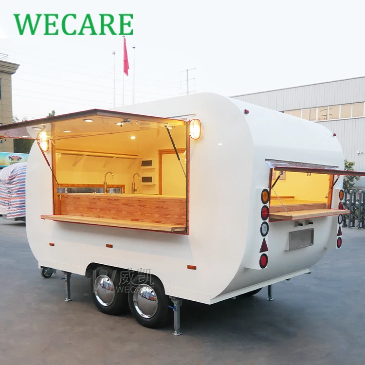 Wecare Remorque Foodtruck Mobile Catering Coffee Ice Cream Fast Food Cart Trailer Fully Equipped Mobile Bar Beer Truck for Event