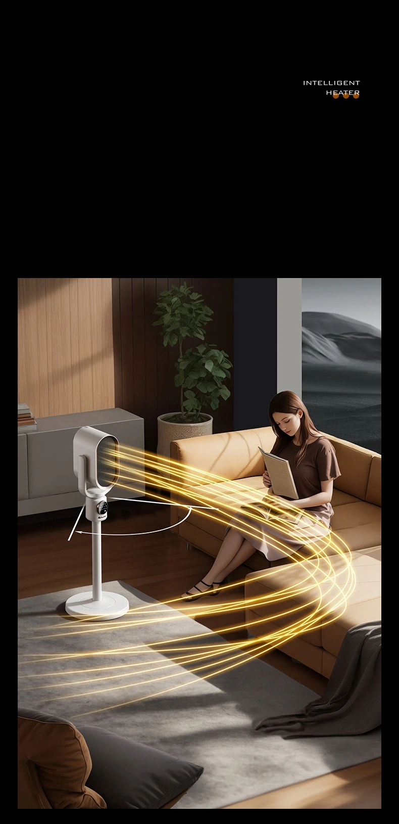 Adjustable Height Heater, Portable, Electric, ABS+Electronics - detail 6