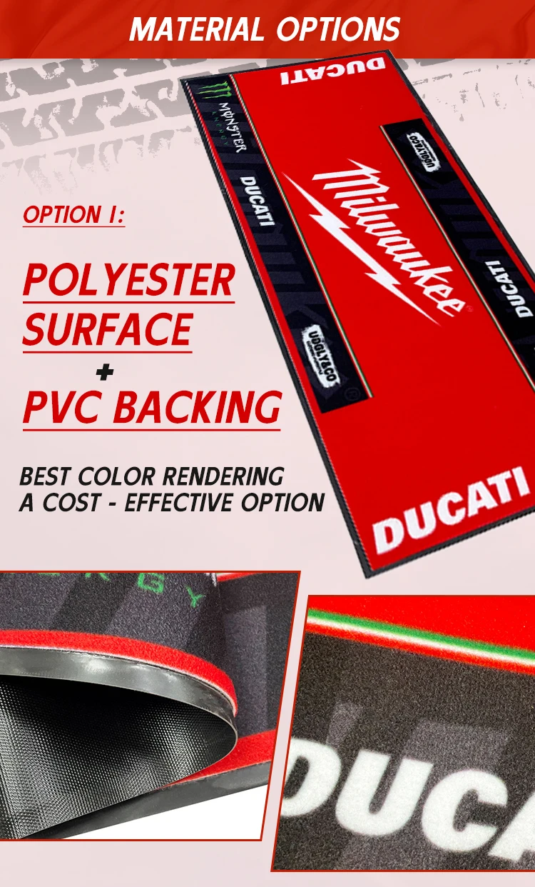 Custom PVC Pit Mat for Motorcycle Garage Easy-to-Clean Carpet for Off-Road Adventures Mat for Outdoor supplier