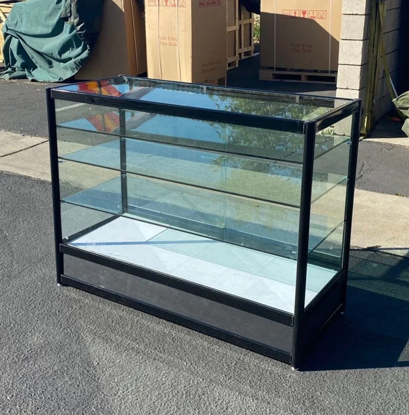Factory Custom Aluminum Frame Display Case Lockable Glass Cabinet Cheap Display Showcase