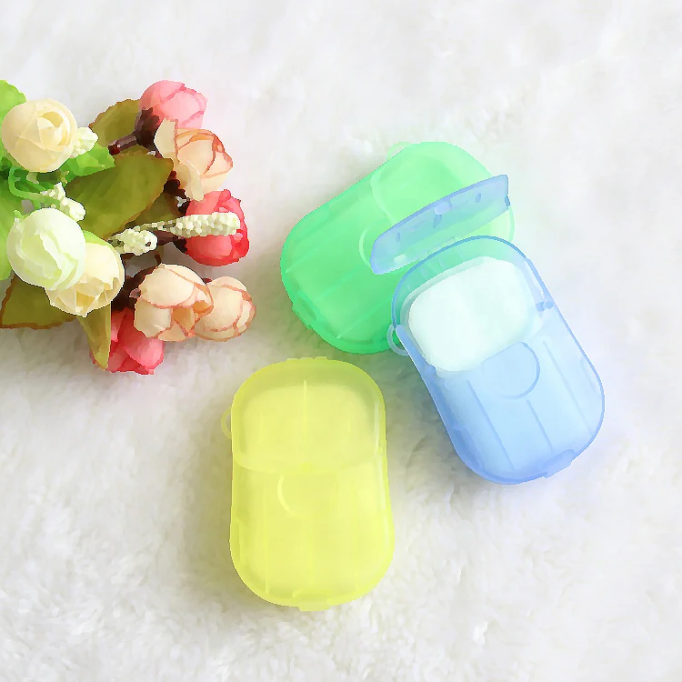 热卖定制包装旅行便携washing hand迷你一次性床单纸香皂