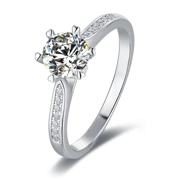 A change of fortune S925 Silver Plated Platinum Moissanite gemstonese Ring 2.0 Carat D Grade for Engagement and Wedding