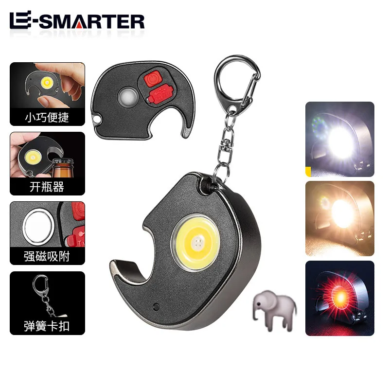 7 Light Modes Camping Torch Outdoor Led Portable Mini Keychain Rechargeable Flashlight With Strong Magnet