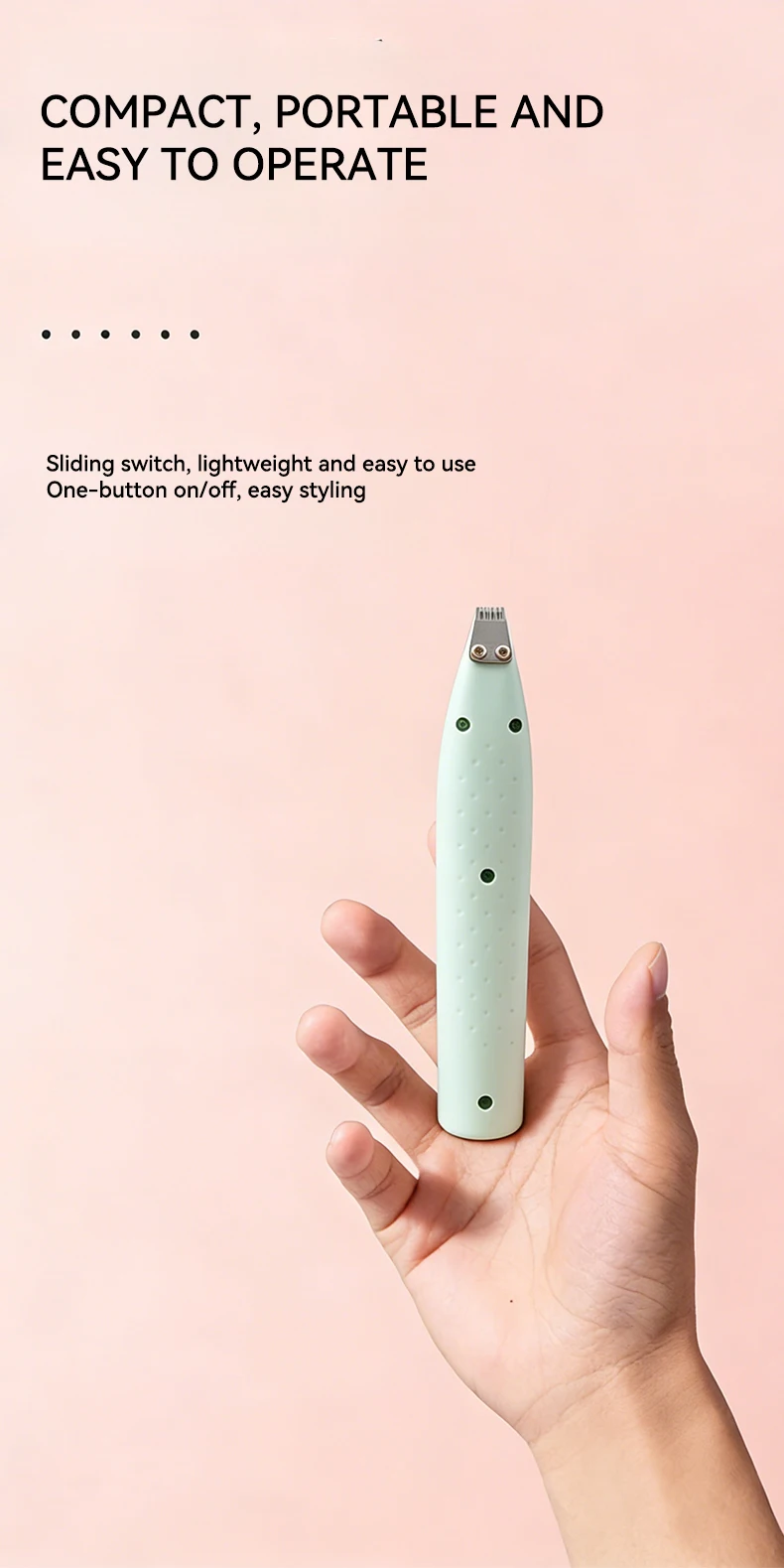 Wholesale New USB Rechargeable Pet Hair Trimmer with LED Light Safe to Use Pet Supplies details