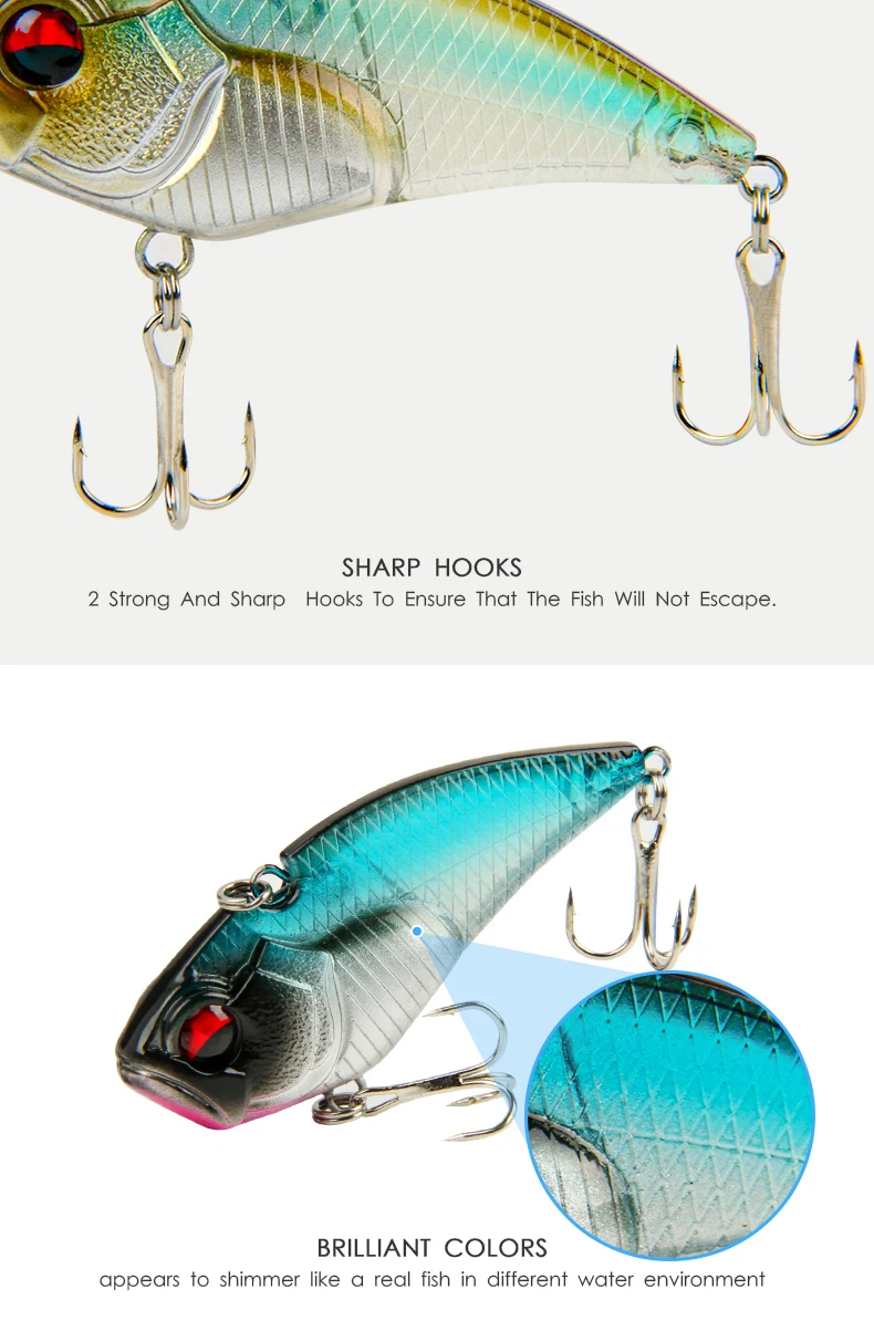 New 60mm 9g Sinking Spinner Artificial Baits Color Japan Vib Vibra