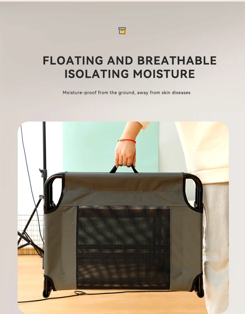 Hot Foldable Large Size Heavy Duty Pet Camping Bed 600D Oxford Cloth Breathable Indoor Outdoor Dog Cat Bed Pet Supplies manufacture