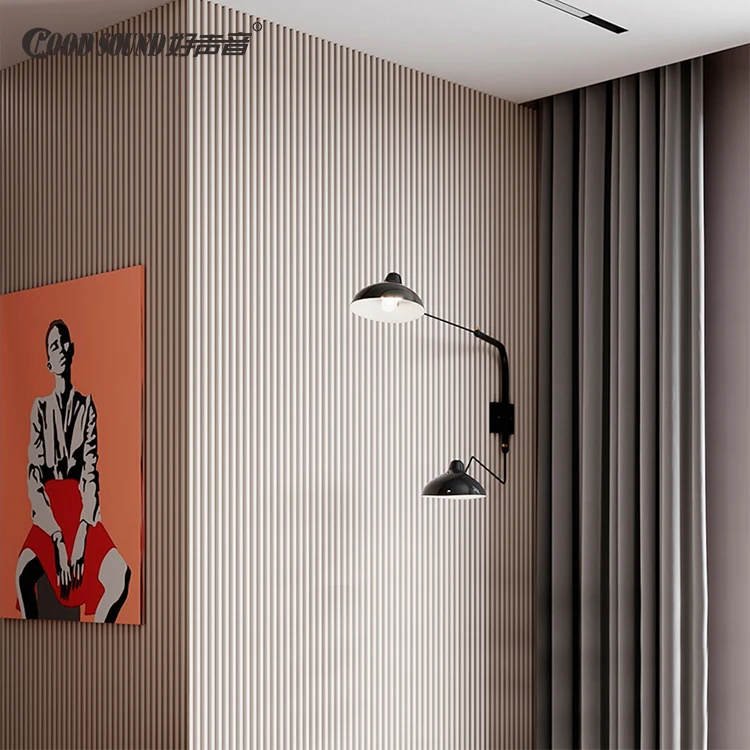 GoodSound Easy Installation Sound Insulation Wood Interior Wall 3D Flexible Wooden Fluted Panels