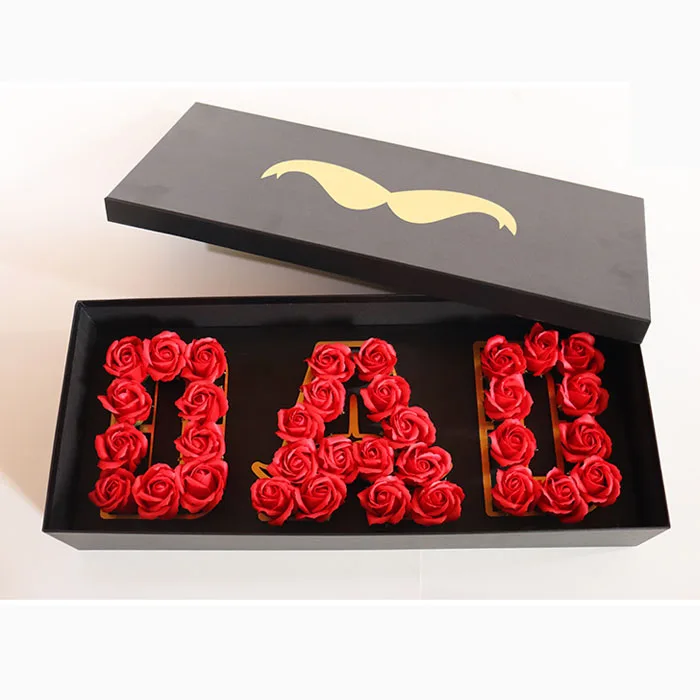 2022 Newly Designed Fathers Day Rectangular Gift Flower Boxes For