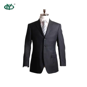 High Quality Custom Made Wool Black Striped Men Suit Pant Suits