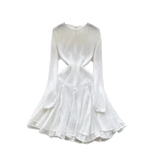 Customize Roman Tunic Regular Casual A-Line Midi Dress for Women Empire Patchwork Breathable Washable Anti-static Anti-wrinkle