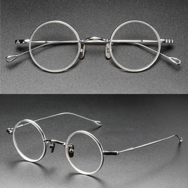 Handcrafted Retro Small Round Optical Frame Glasses Good Quality Titanium Metal Spectacle Eyeglasses Solid Pattern Made Vietnam