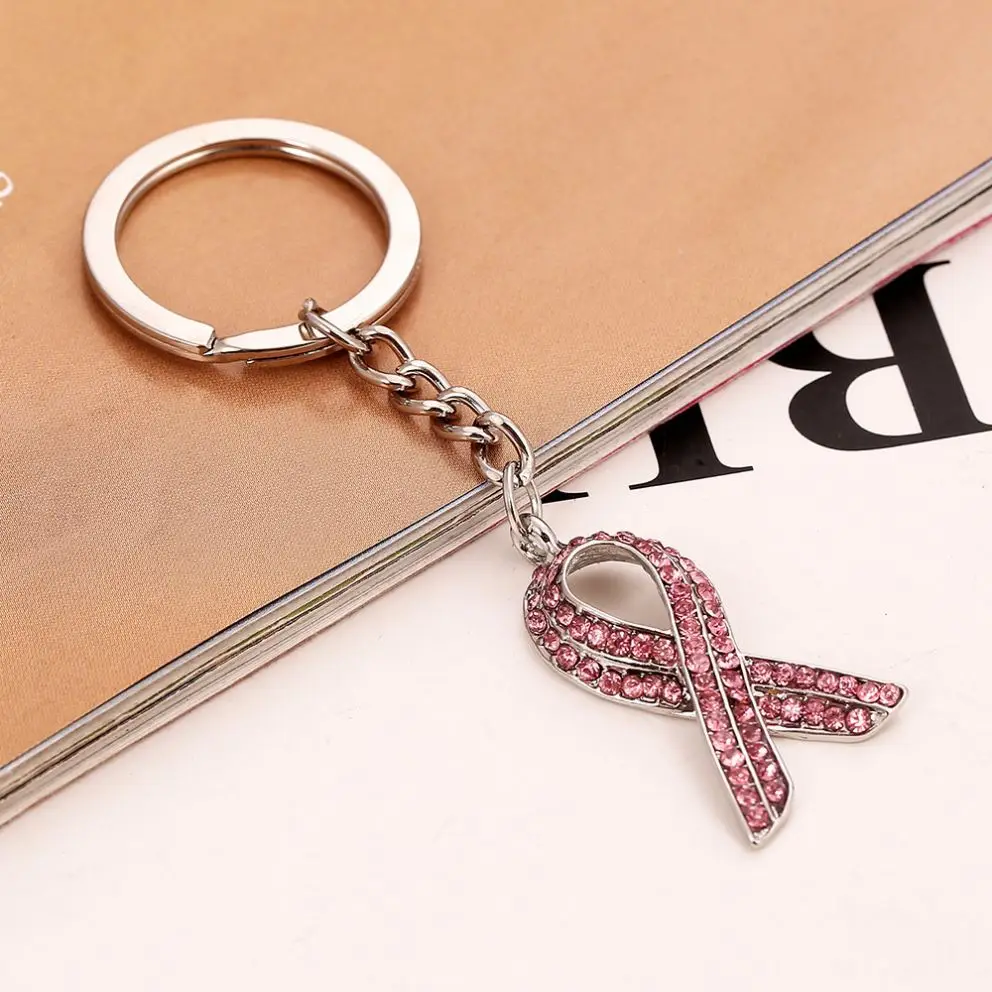 Support Breast Cancer Awareness with Bling Crystal Key Chains