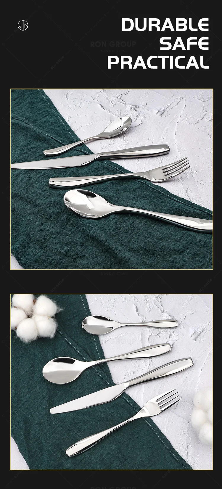 High quality silver dinnerware spoons and forks polished silverware hotel flatware for wedding royal cutlery set stainless steel