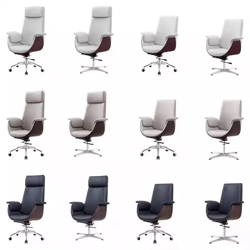 Executive Leather Modern Comfortable Wooden Office Seat Computer Manager Chairs Luxury Sillas De Oficina Customization Wholesale image 5
