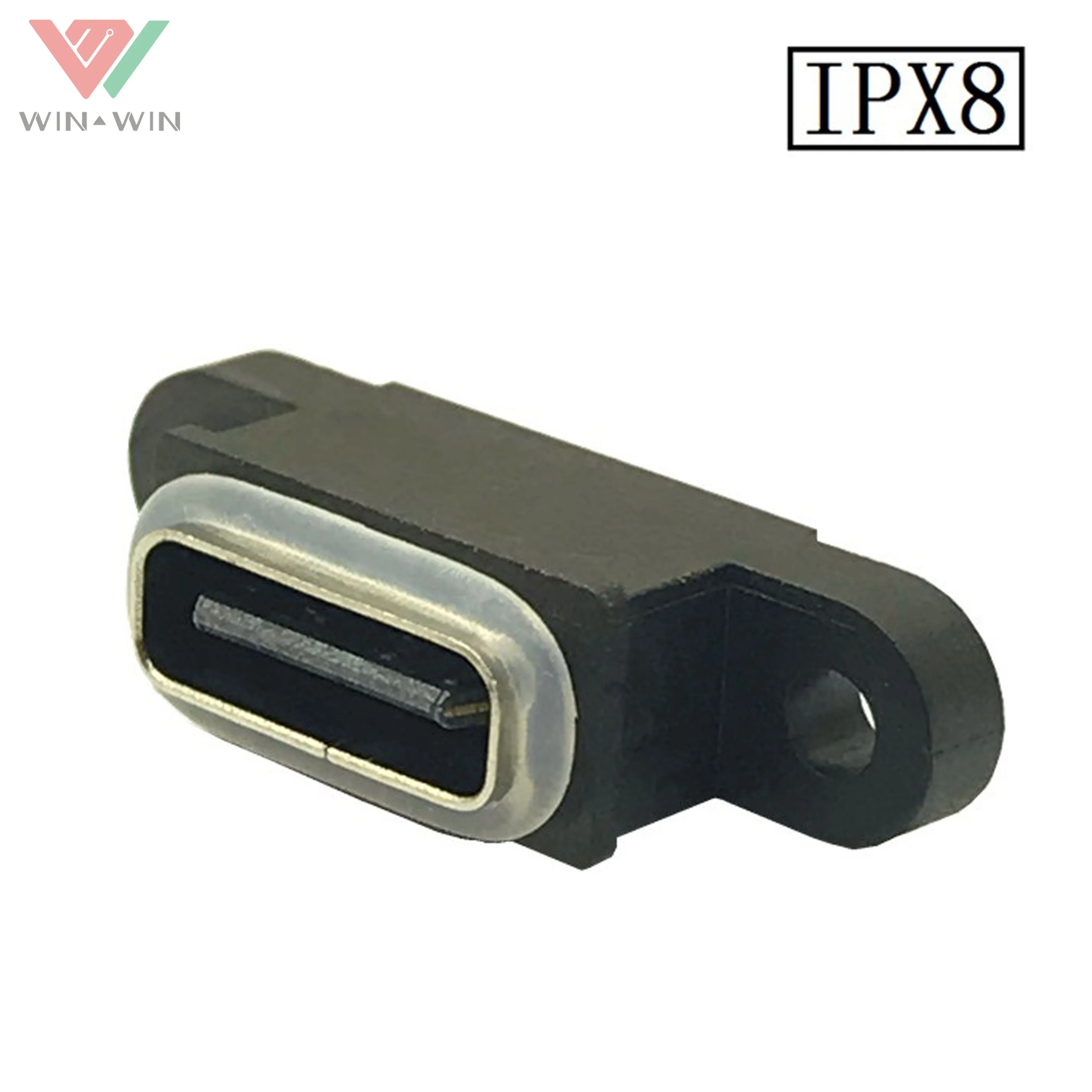 China Factory 6Pin Waterproof Female USB Type C Connector IPX8