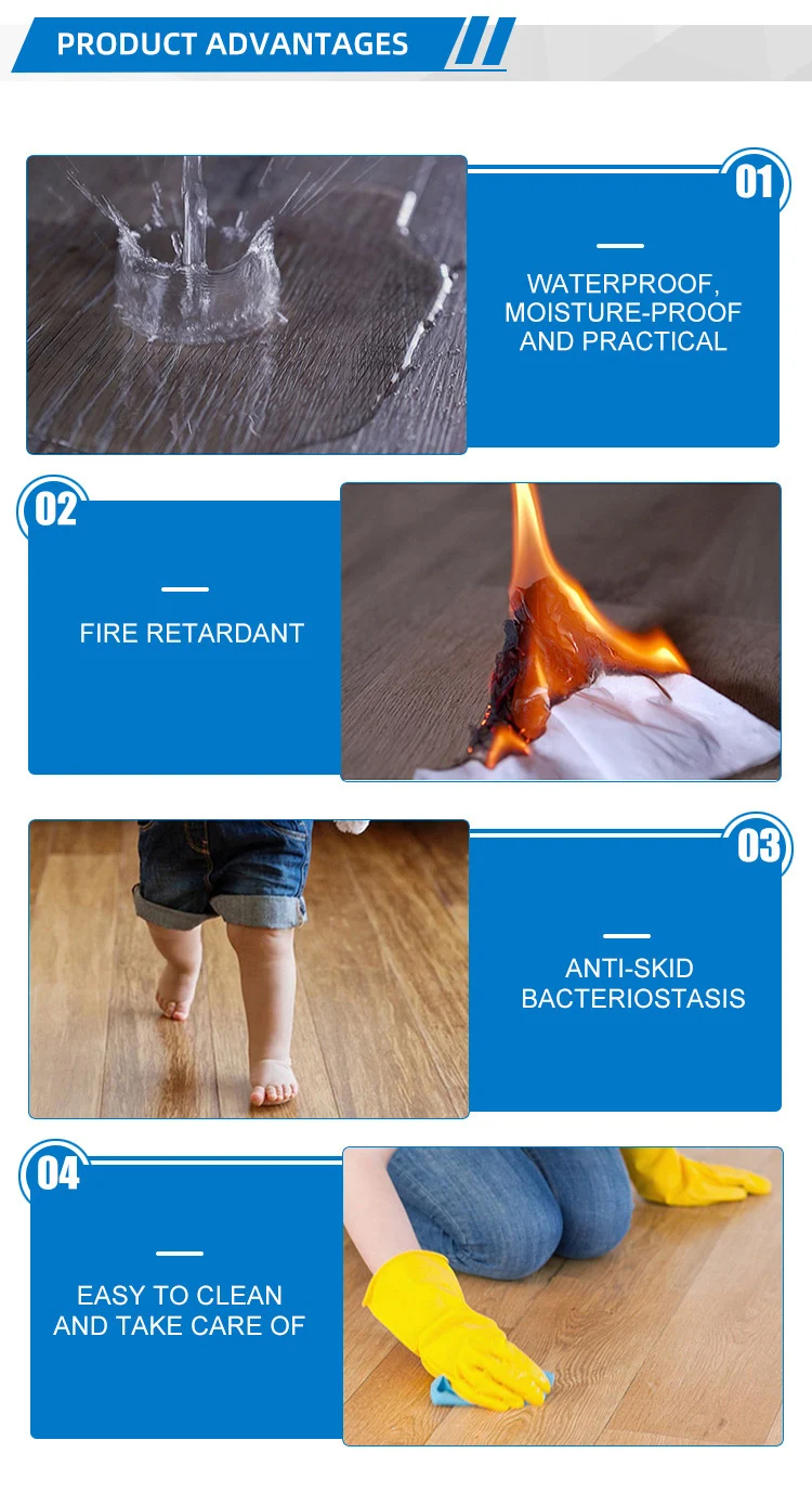 High Glossy Vinyl Tile 8mm Pvc Laminate Vinyl Plank Flooring Lvt Click