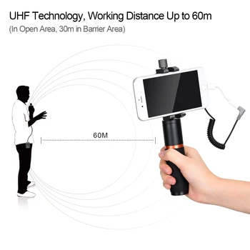 Light-weight Video Wireless Microphone Comica CVM-WS50(B) UHF 6 Channel Integrated Metal Smartphone Clamp Microphone detail image