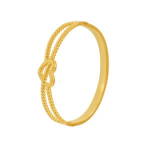 Double Line Hollow Heart Clasp Stainless Steel Bangles for Women Trendy Fashion Creative Non-Tarnish Jewelry