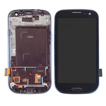 mobile accessory for samsung galaxy s3 i9300 lcd display touch screen digitizer replacement with frame