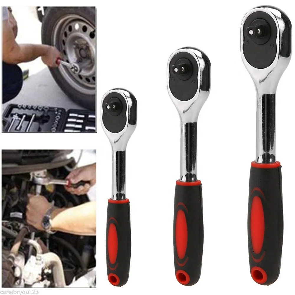 3pcs Square Double Spanner Set Socket Universal Ratchet Wrench