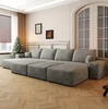 Sofa bed-Left chaise-3Seater-3Ottoman(Grey)