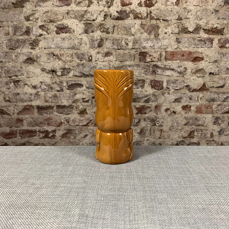 Custom Unique Party Tiki Mug Brown Ceramic 3D Mug Drinkware for Tiki Bar