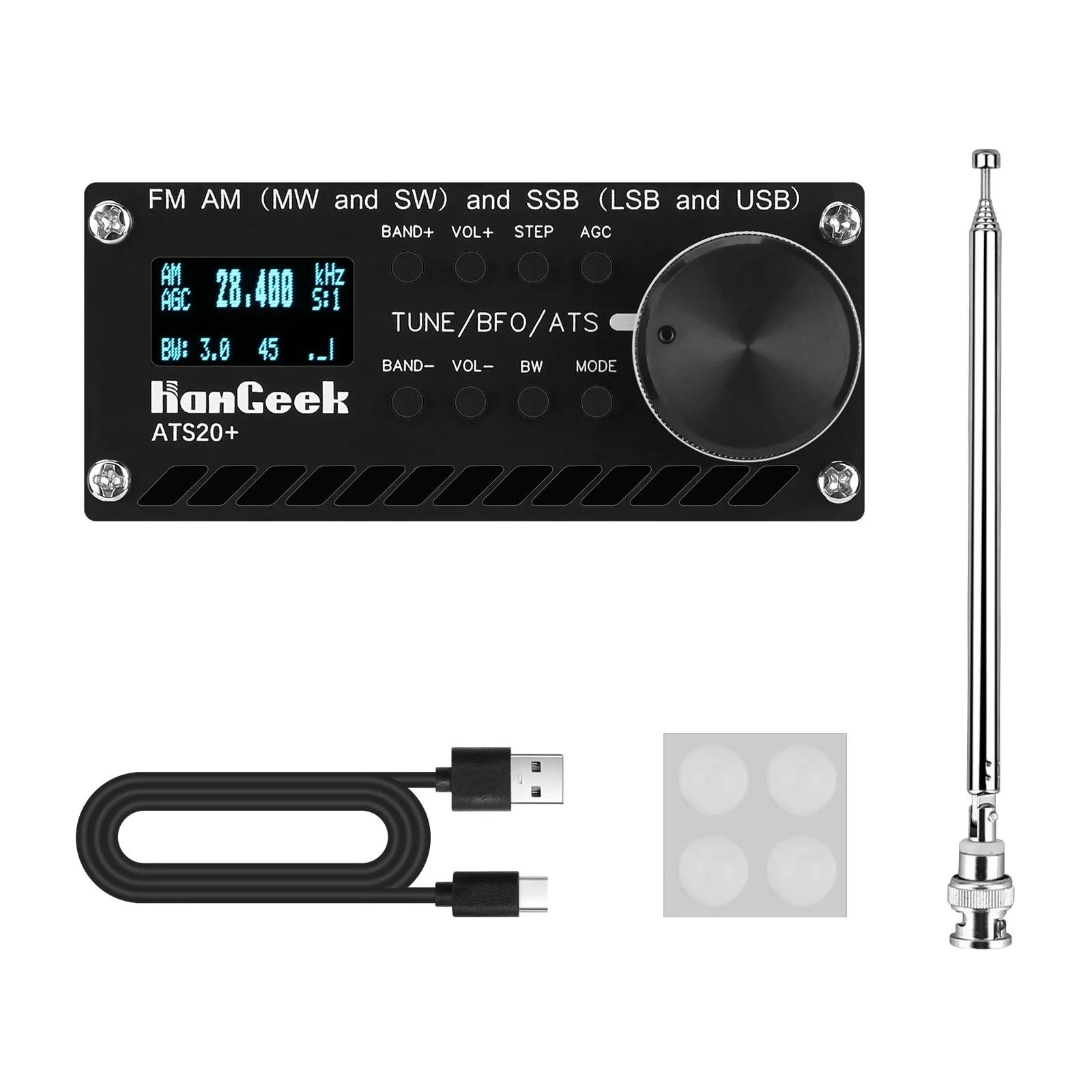 ATS-20+ Plus ATS20 V2 SI4732 Radio Receiver DSP SDR Receiver FM AM (MW and  SW) and SSB (LSB and USB)